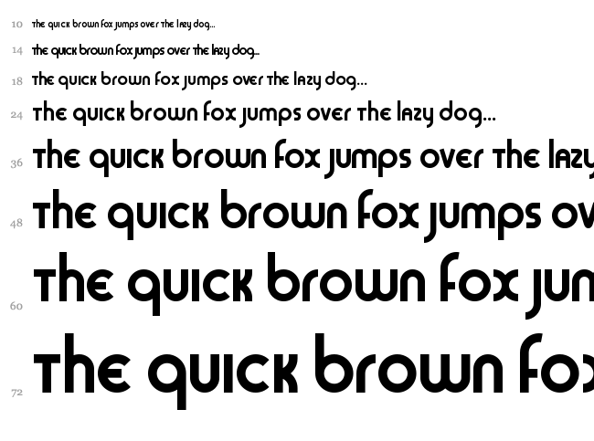 Sans Sara font waterfall